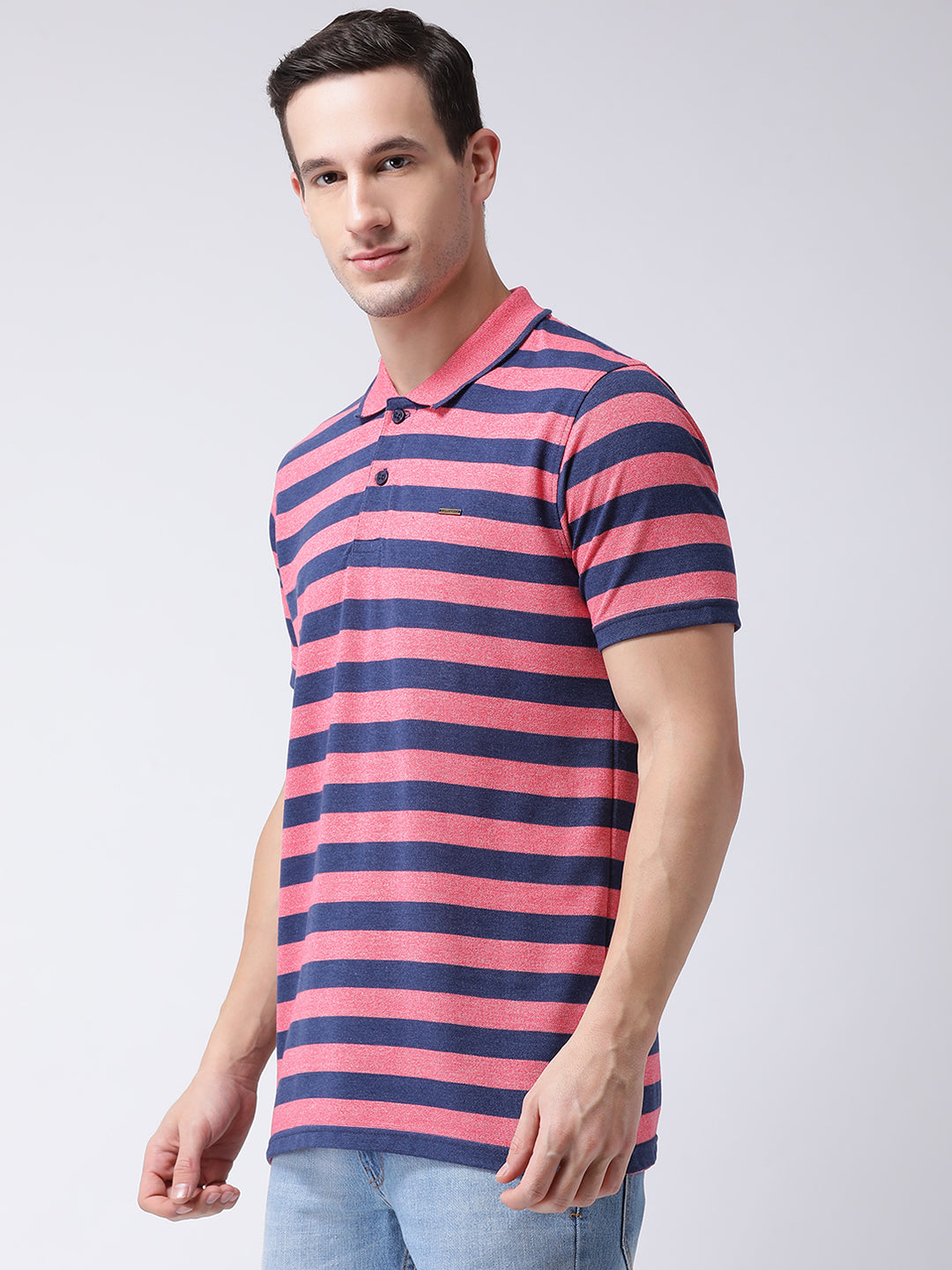 Pink Polo Neck T-shirt