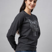 Grey Typography Print Sweatshirt