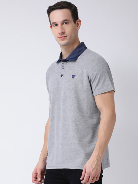 Grey Polo Neck T-shirt