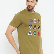 Olive Printed T-Shirt