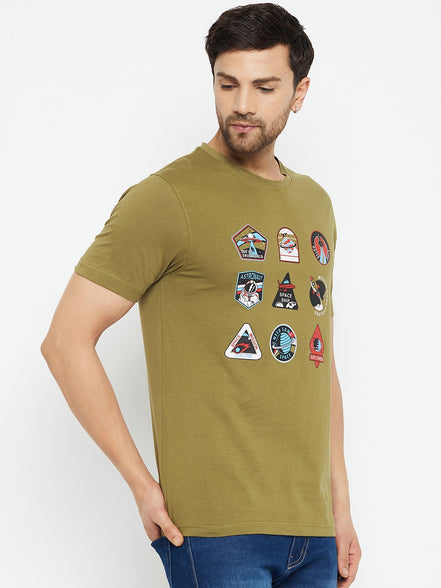 Olive Printed T-Shirt