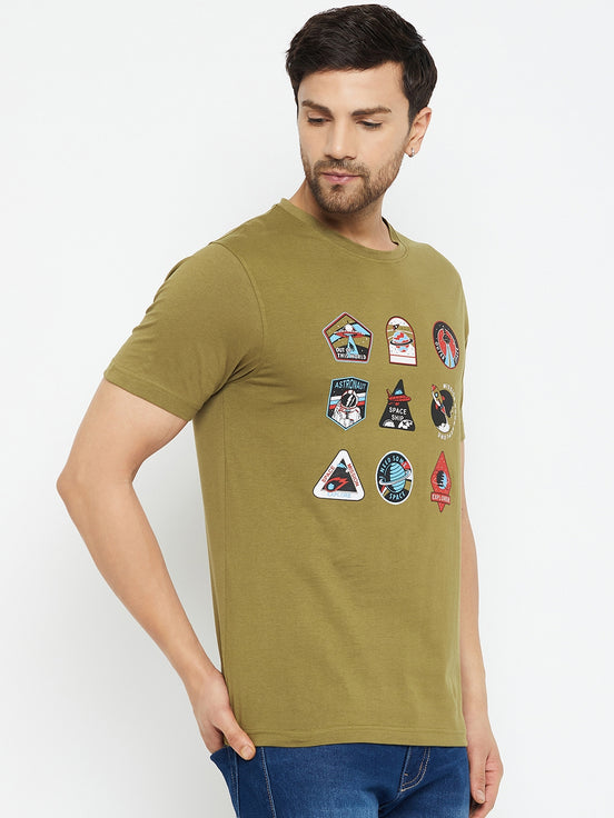 Olive Printed T-Shirt
