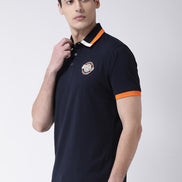 Navy Blue Polo Neck T-shirt