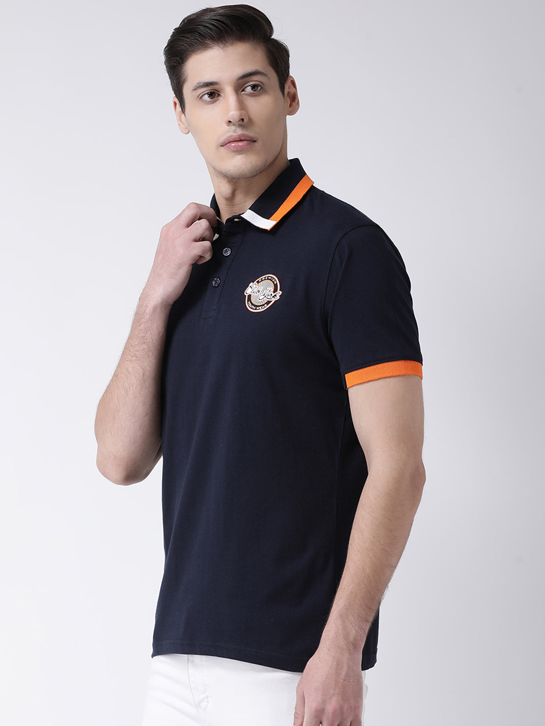 Navy Blue Polo Neck T-shirt