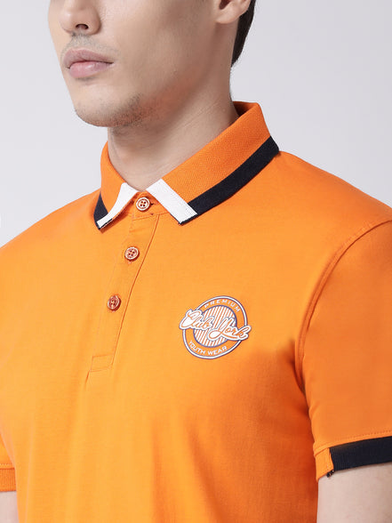 Orange Polo Neck T-shirt