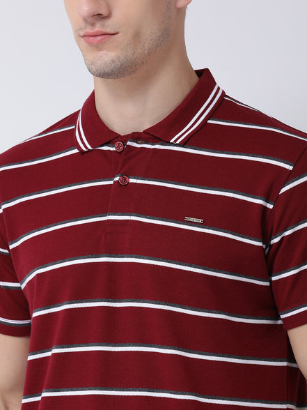 Maroon Polo Neck T-shirt