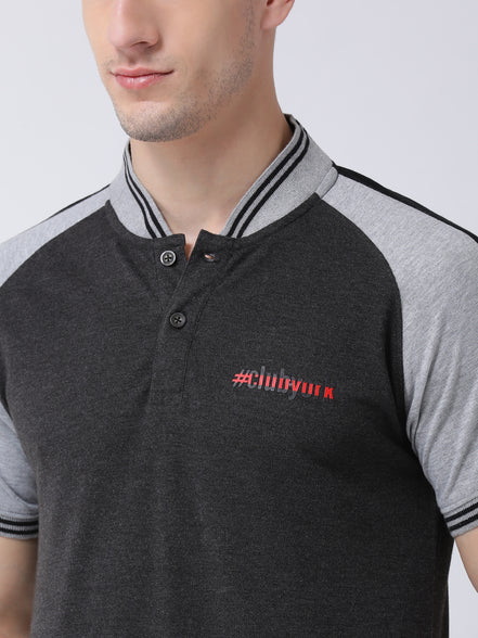Charcoal Polo Neck T-shirt