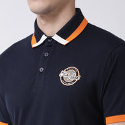 Navy Blue Polo Neck T-shirt