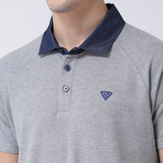Grey Polo Neck T-shirt