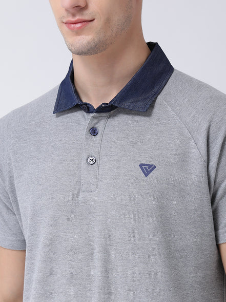 Grey Polo Neck T-shirt