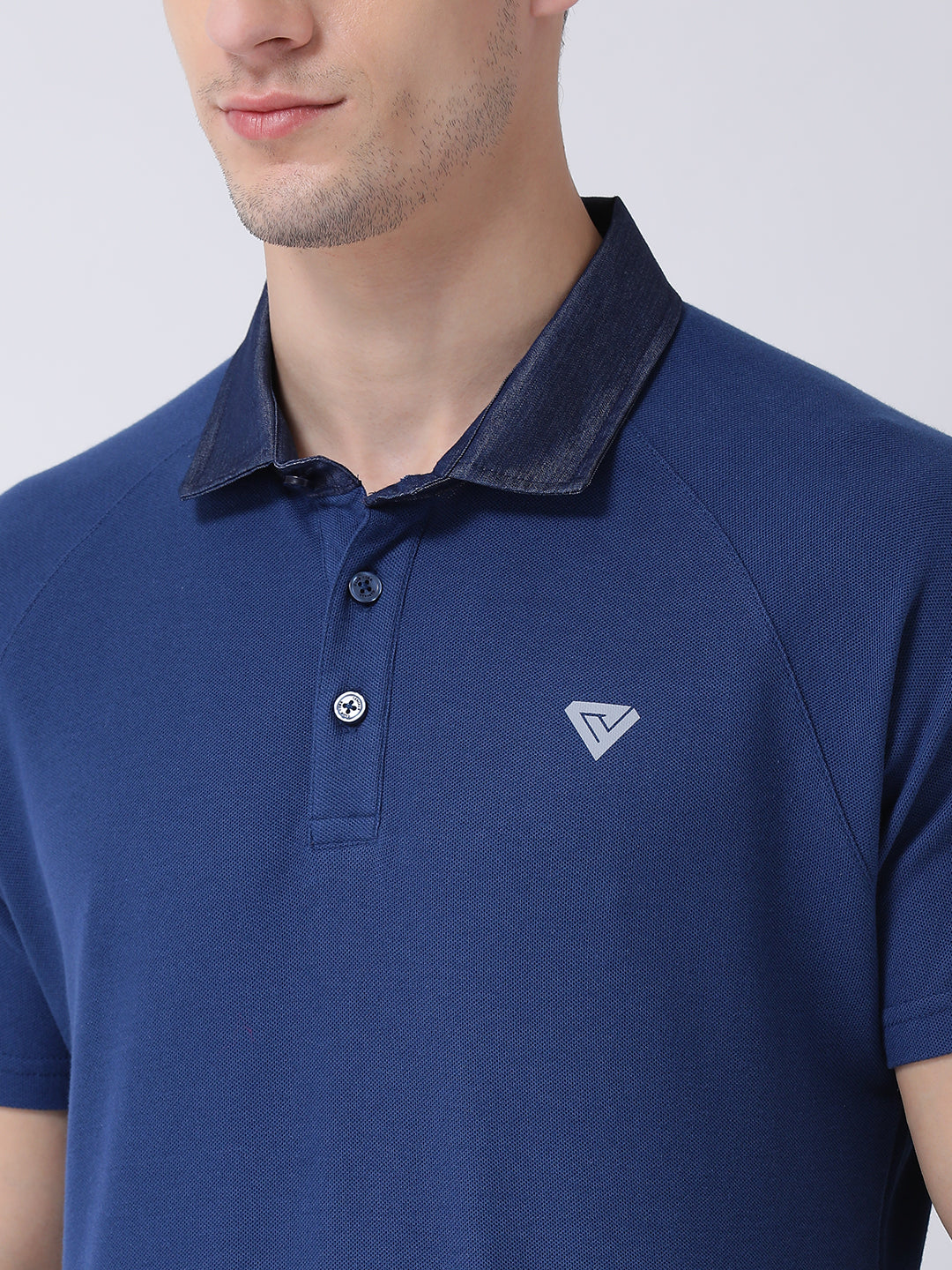 Blue Polo Neck T-shirt
