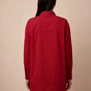 Crimson Muse Embellished Oversized Shirt for Women