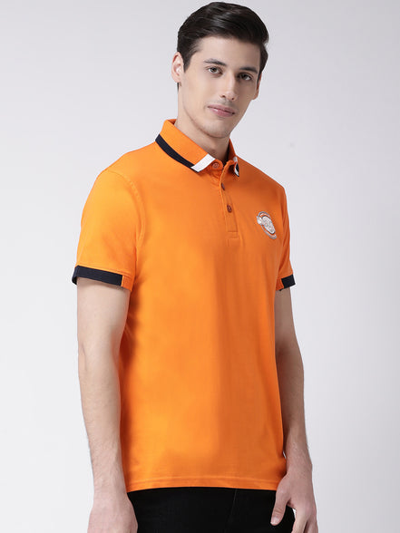 Orange Polo Neck T-shirt