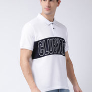 White  Navy Blue T-shirt