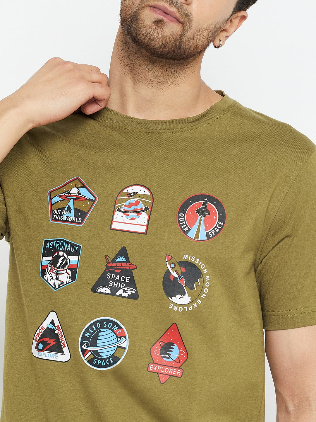 Olive Printed T-Shirt