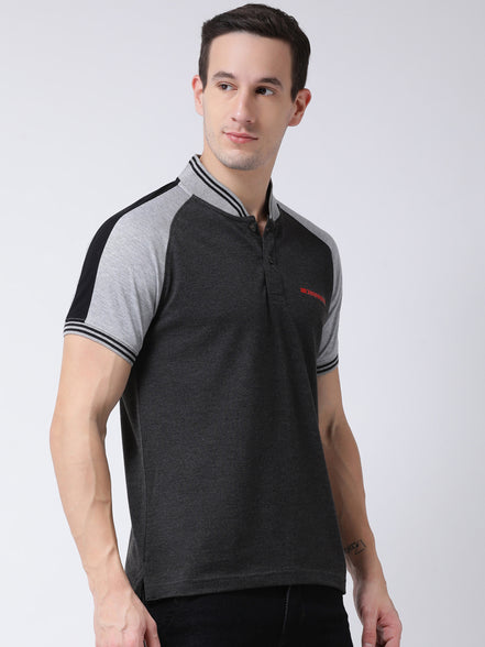 Charcoal Polo Neck T-shirt