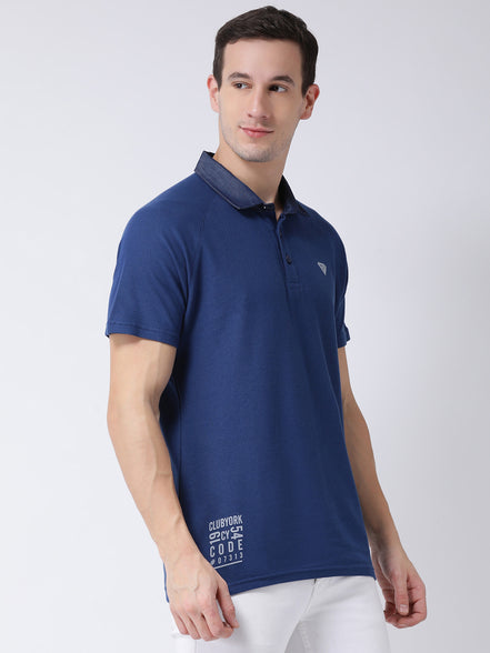 Blue Polo Neck T-shirt