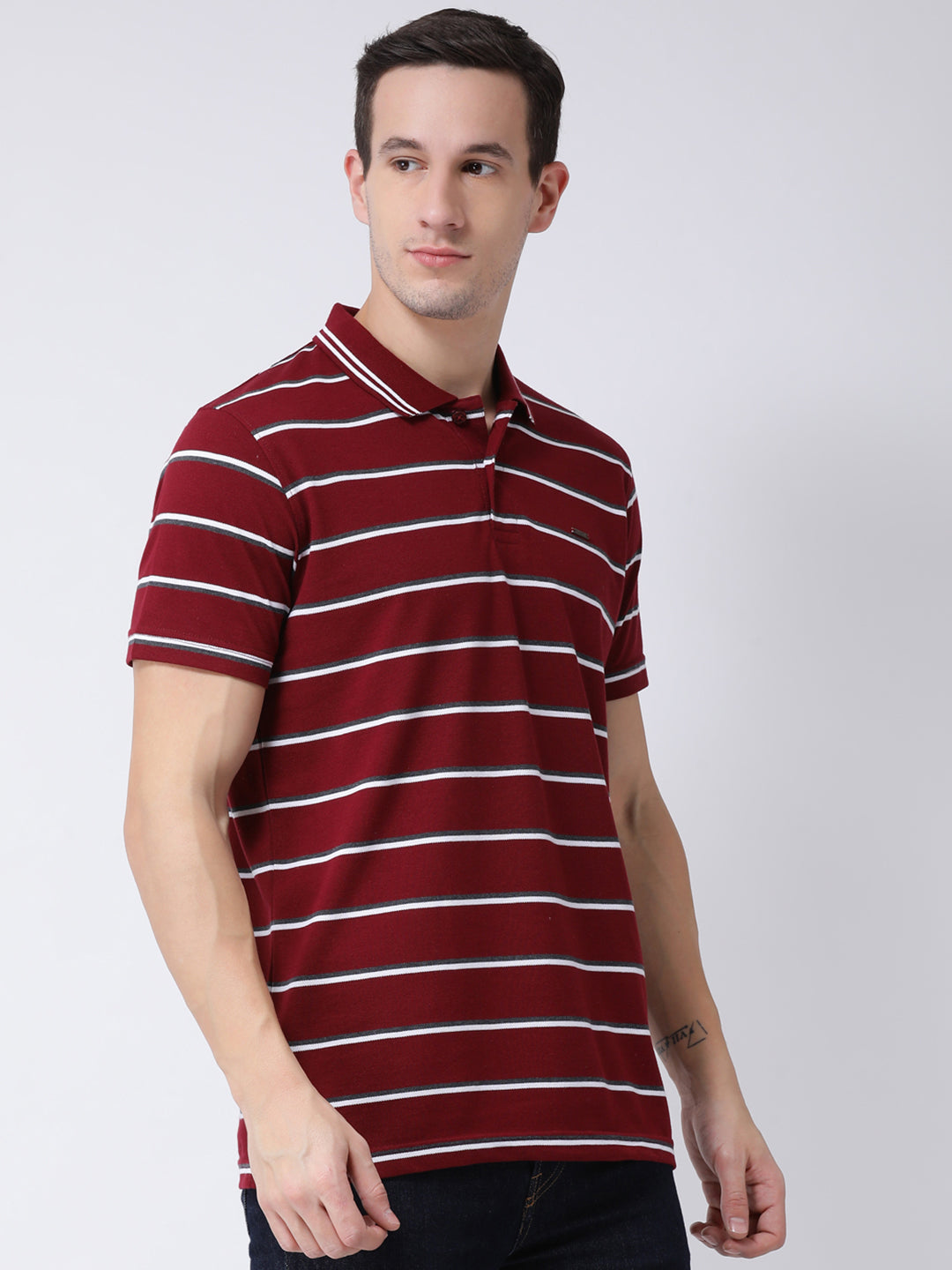 Maroon Polo Neck T-shirt