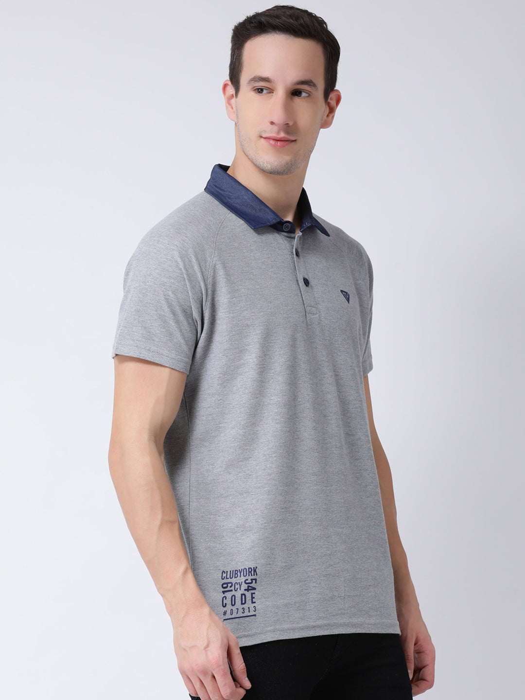 Grey Polo Neck T-shirt