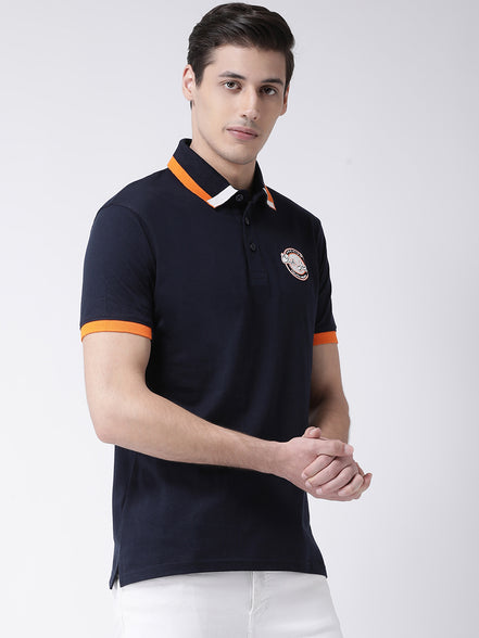 Navy Blue Polo Neck T-shirt