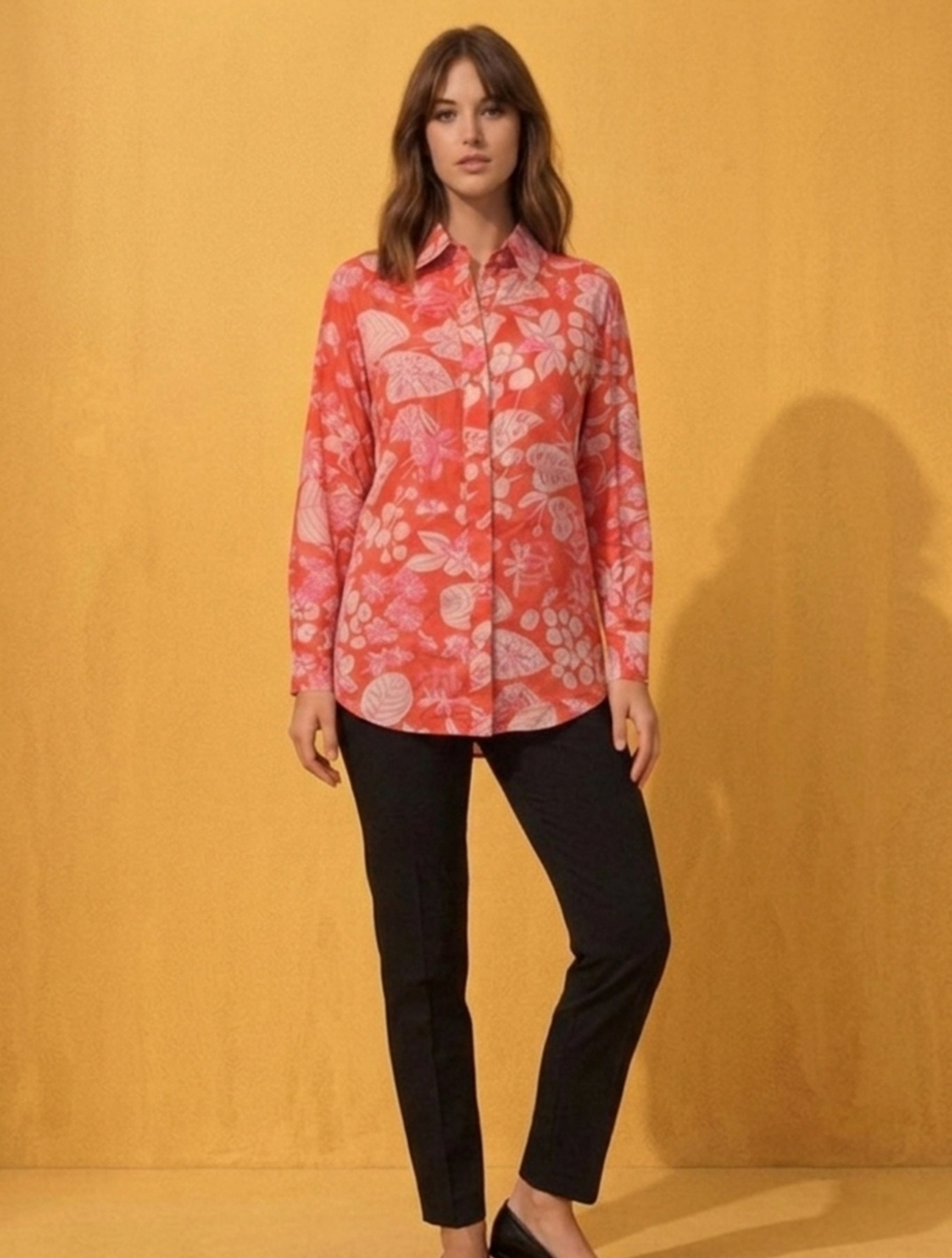 Coral Bloom Printed Shirt For Women