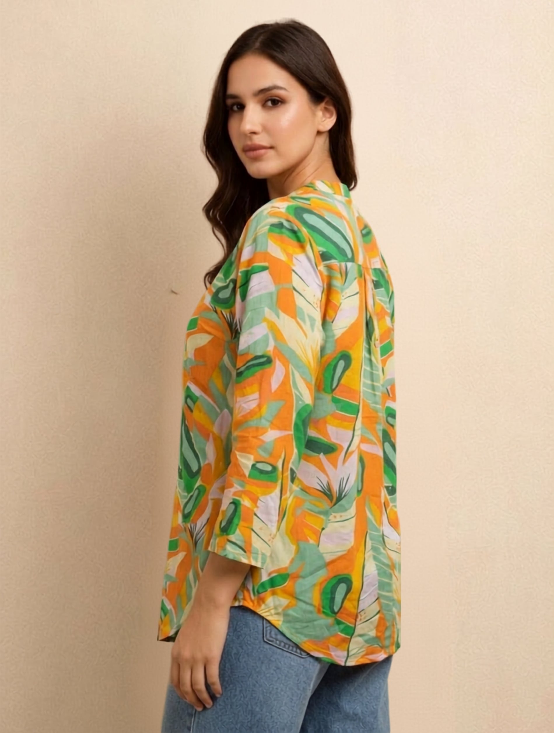 Tropical Muse Printed Shirt For Women