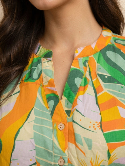 Tropical Muse Printed Shirt For Women