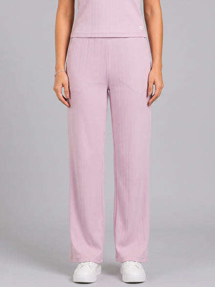 Ribbed Pink Co-Ord Set For Women