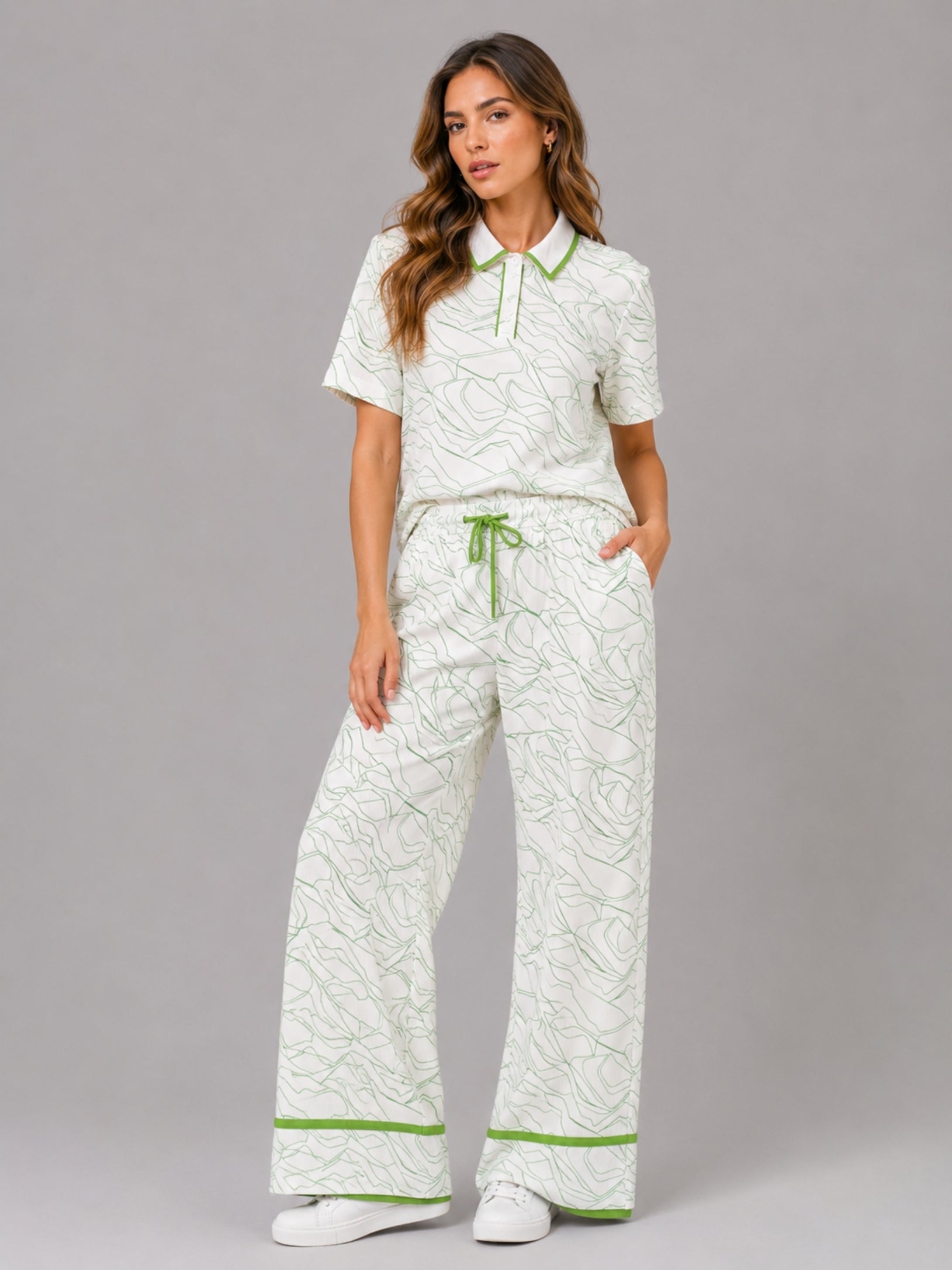 Sage Line Art Co-Ord Set