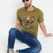 Olive Printed T-Shirt