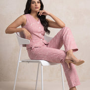 Mauve Floral Co-Ord Set For Women