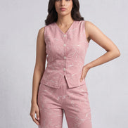 Mauve Floral Co-Ord Set For Women