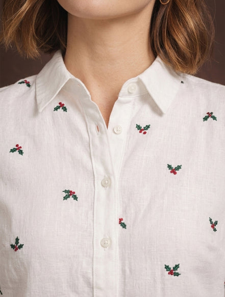 White Bloom Everyday Shirt For Women