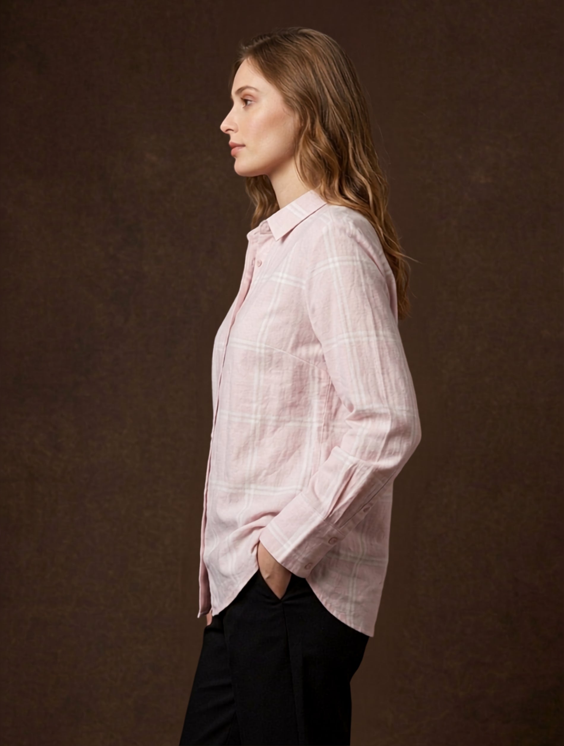 Blush Check Everyday Shirt For Women