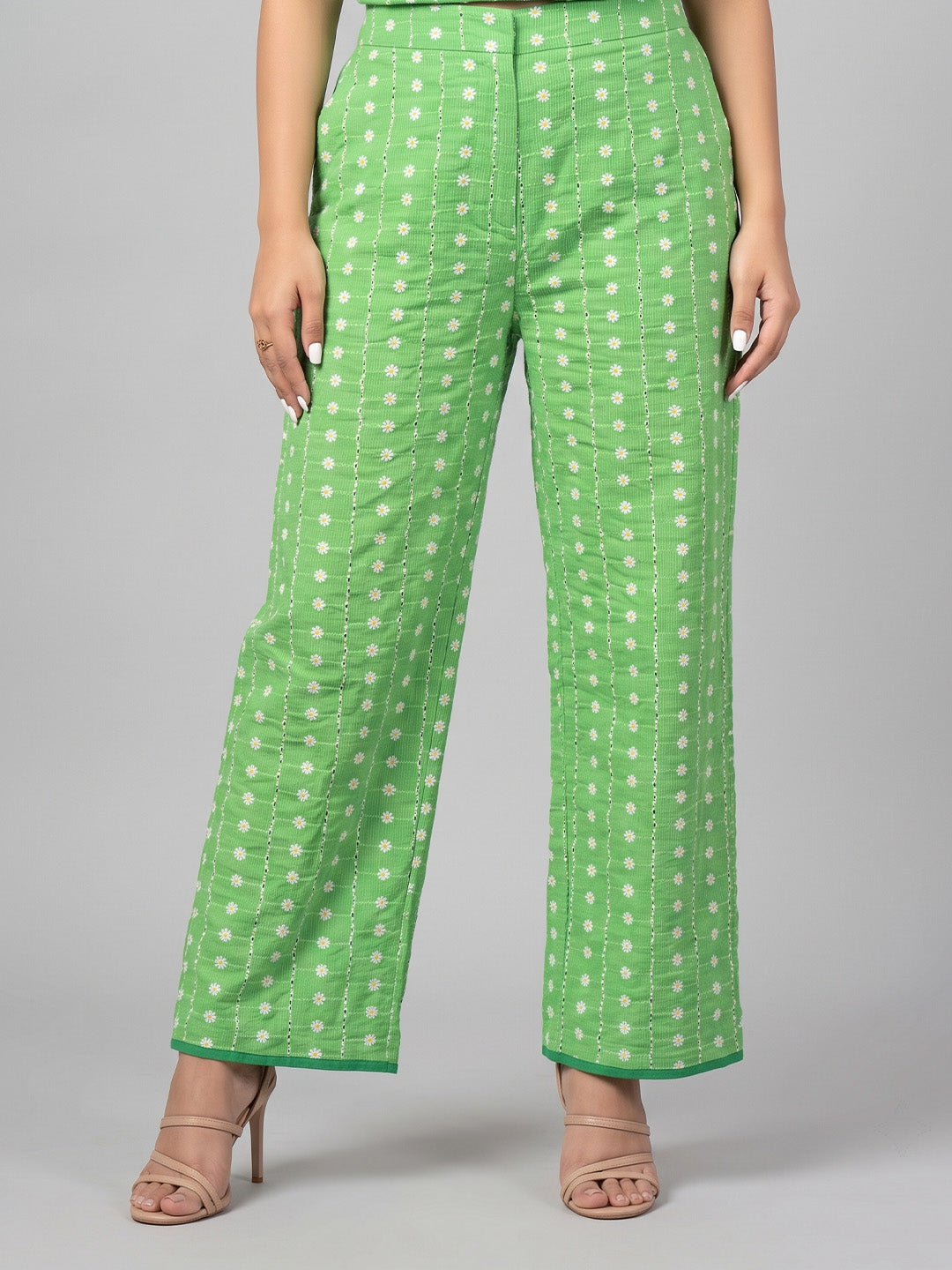 Green Off Shoulder Cord Set