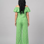 Green Off Shoulder Cord Set