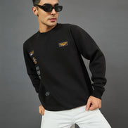 Black Printed Sweatshirt