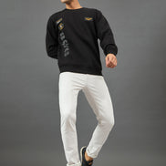 Black Printed Sweatshirt