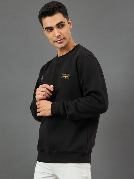 Black Printed Sweatshirt