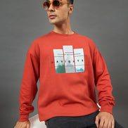 Rust Printed Sweatshirt