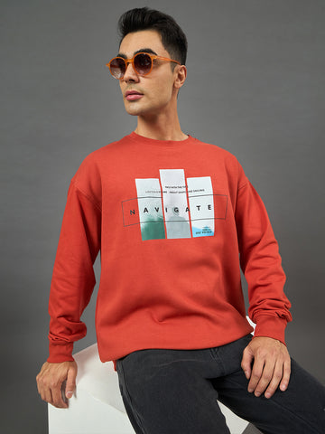 Rust Printed Sweatshirt