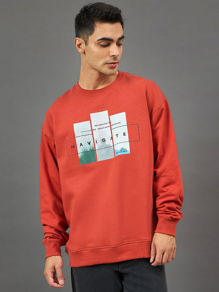 Rust Printed Sweatshirt