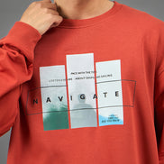 Rust Printed Sweatshirt