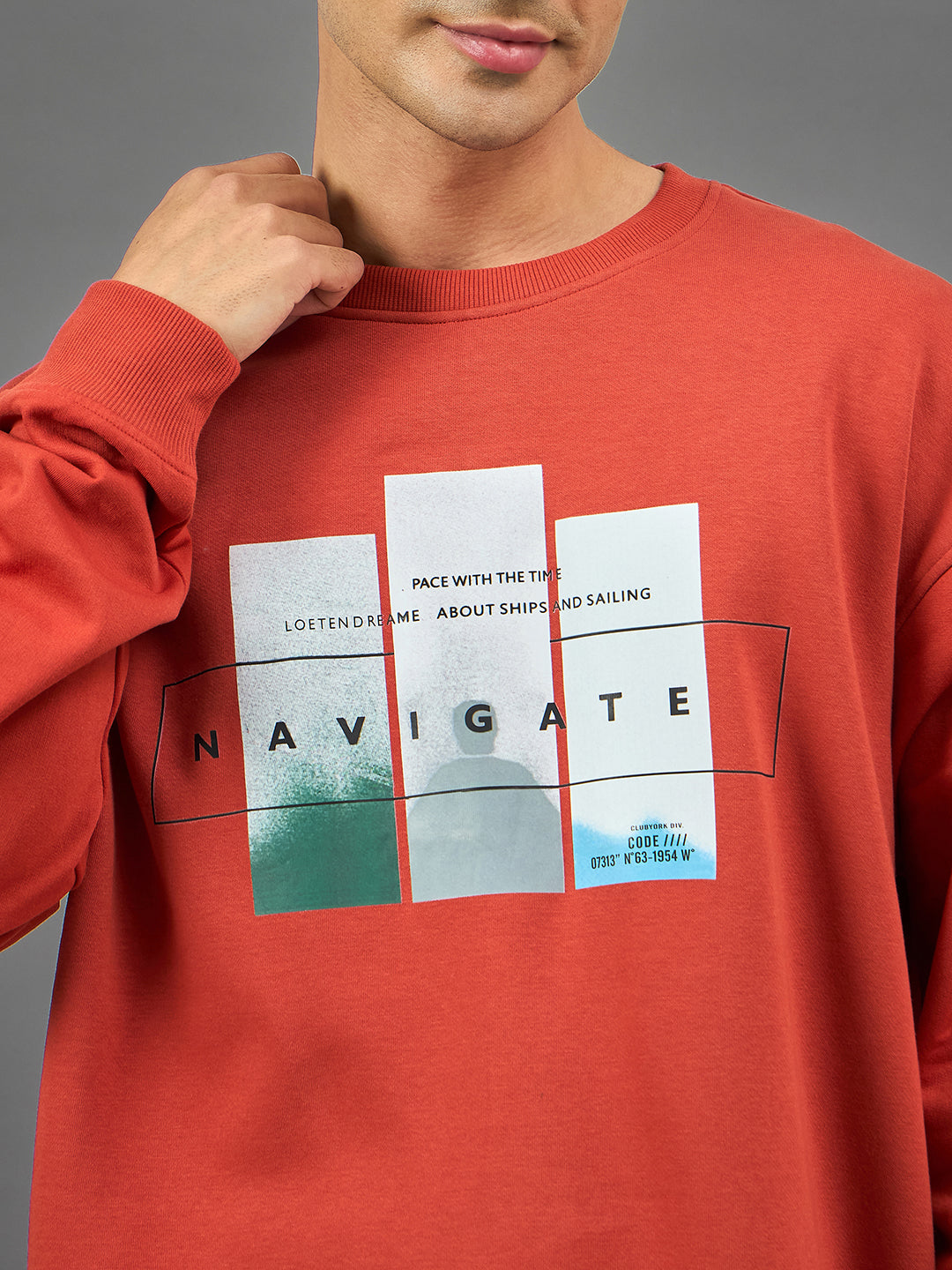 Rust Printed Sweatshirt