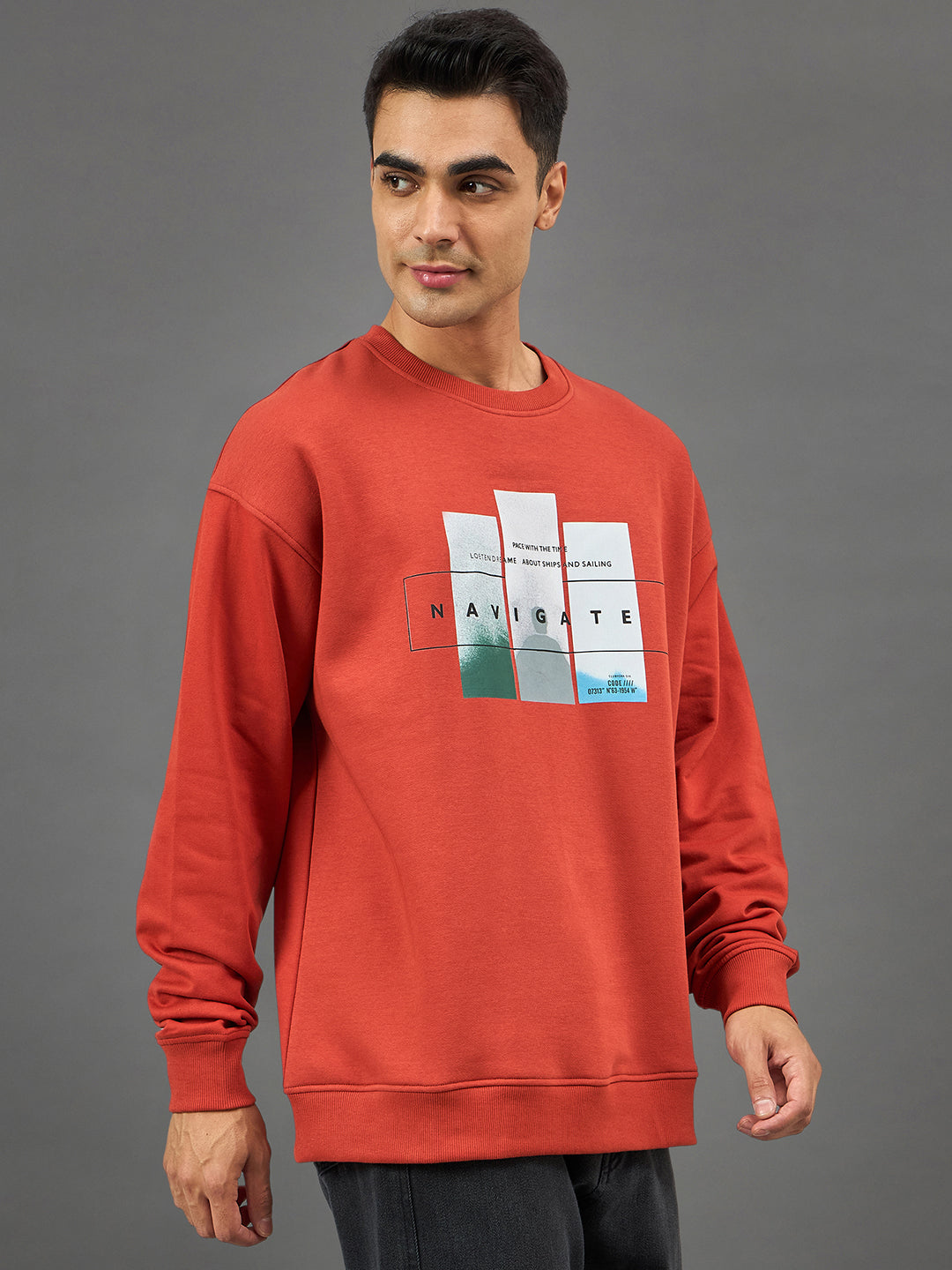 Rust Printed Sweatshirt
