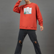 Rust Printed Sweatshirt
