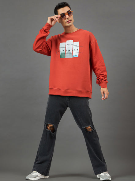 Rust Printed Sweatshirt