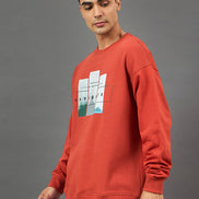 Rust Printed Sweatshirt