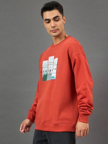 Rust Printed Sweatshirt