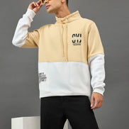 Beige Colorblocked Sweatshirt
